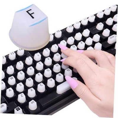 130 Pcs Raised Silicone Keyboard Sticker for Long Nails Typing and 130pcs White