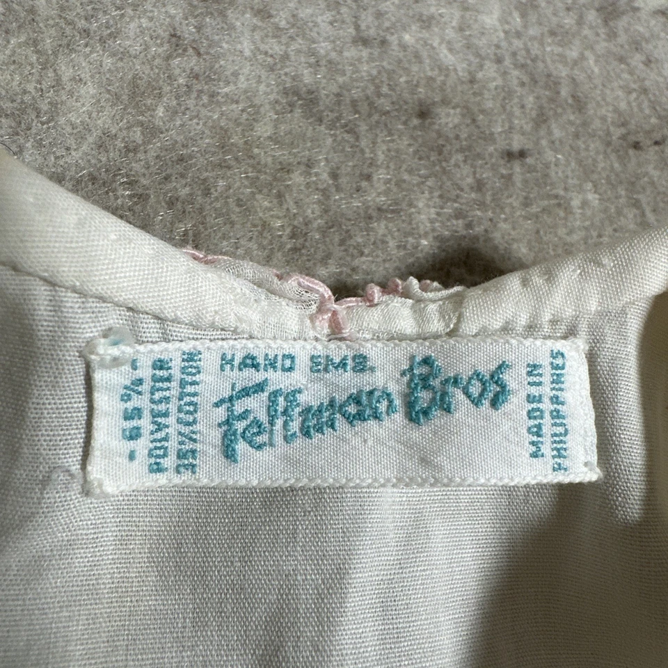 Feltman Brothers Talla 0-3 Meses Bordado Burbuja Una Pieza Marfil Rosa Patos Foto 3 de 4