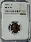 1914 D Lincoln Wheat Cent NGC VF30 BN - BEAUTIFUL SCARCE WHEAT CENT!!