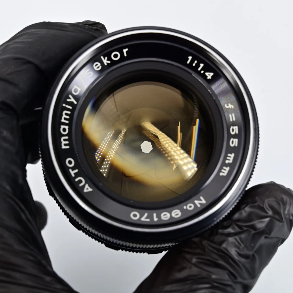 Lente de retrato Mamiya/Sekor automática 55mm f1.4 M42 radioativa Prime vintage Japão - Imagem 3 de 4
