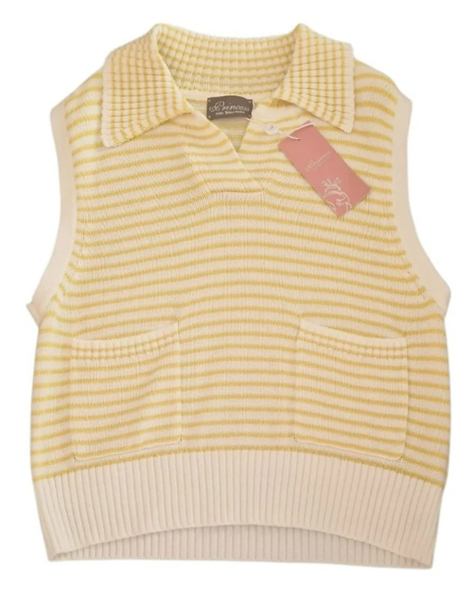 Princess goes Hollywood  Damen Pullunder Strick Gelb/ Weiß streifen Gr.36 - Bild 3 von 4