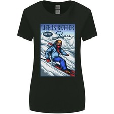 Skiing La Vie Est Meilleure Sur Les Pistes T-Shirt Femme À Coupe Plus Large