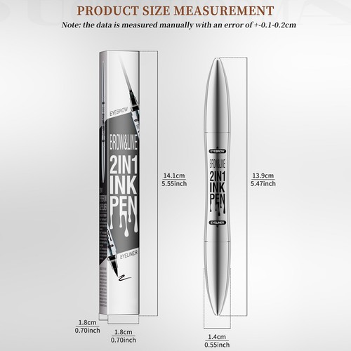 3Pcs 2-IN-1 Eyeliner & Eyebrow Pen Easy To Control For Women Waterproof - Picture 21 of 27