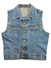 Vintage Guess Rhinestone Embellished Cropped Denim Vest Womens M Western Y2K
