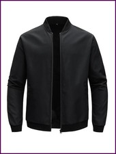 2025 Spring and Autumn New Baseball Collar Short Loose Solid Color Jacket Men's