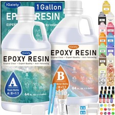1 Gallon Crystal Clear Epoxy Resin Kit - Self-Leveling Deep Pour Casting