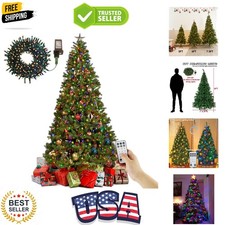 6 Foot Artificial Christmas TreeNOT Pre-Strung, with 300 LED Warm White Col...