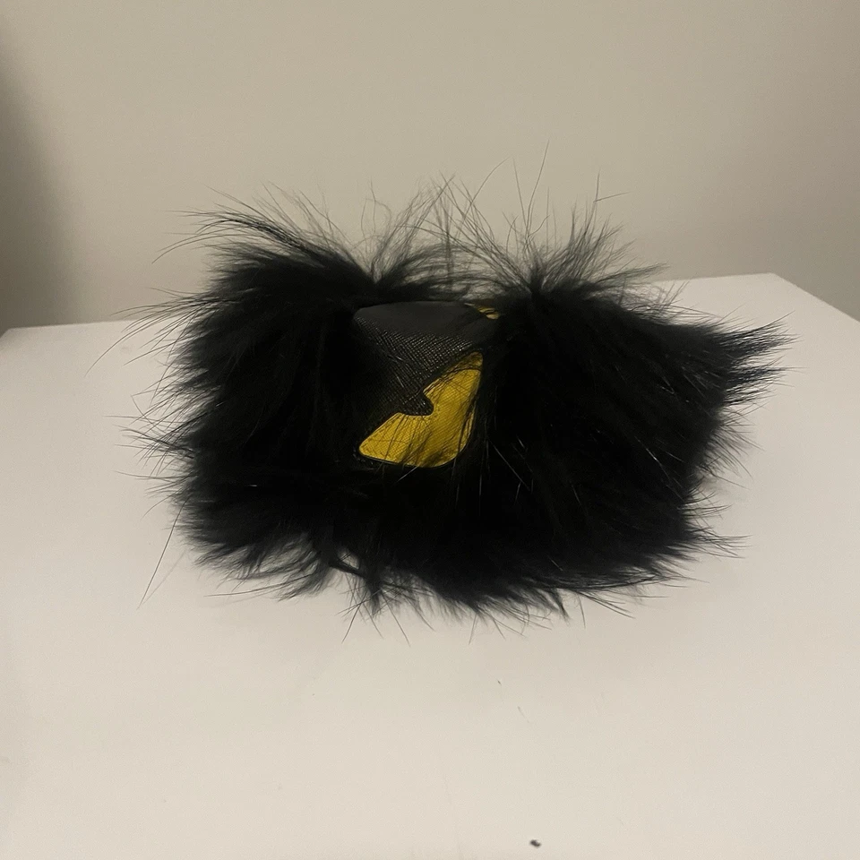 FENDI Monster Bag Bugs Bag Charm Porta llaves piel de zorro negro auténtico #192 Foto 2 de 4