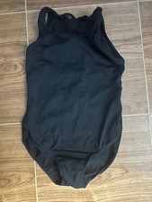 Dance Pre-Owned Leotard Bloch Medium Child 8-10 Black Mesh Criss Cross Ballet