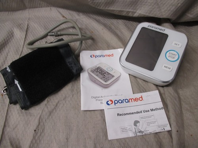 #ad Paramed Digital Automatic Blood Pressure Monitor Upper Arm B22 Works Great $11.99