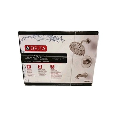 Delta Eldren Brushed Nickel 4-function 8-in Bathtub & Shower Faucet w/ Valve New