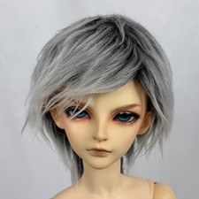 9/10" 1/3 BJD Doll Fur Wig Japan - high quality silver grey gradient