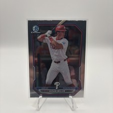 Aidan Miller Chrome Prospect Rookie RC 2026 Bowman Card #BCP-49 Phillies. rookie card picture