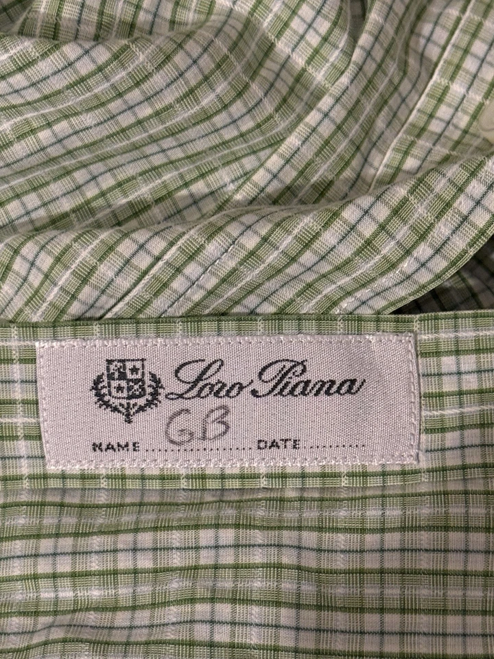 Camisa de vestir informal a cuadros multicolor Loro Piana con botones para hombre Foto 4 de 4