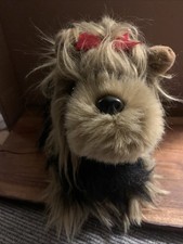 Battat Yorkie Plush Yorkshire 9 Terrier Dog Black Brown Stuffed Animal
