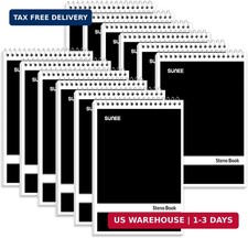 12 Pack Steno Pads 6x9, Gregg Rule, 60 Sheets, Spiral Notebook 6x9, White