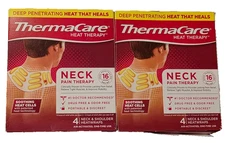 (2x) ThermaCare Heat Therapy Neck Pain Therapy 4 Wraps ea Exp: February 2028