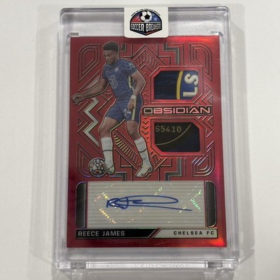 #ad 2021 22 Panini Obsidian Reece James 1 of 1 Dual Jersey Ink Red Flood #DJ RJA $499.99