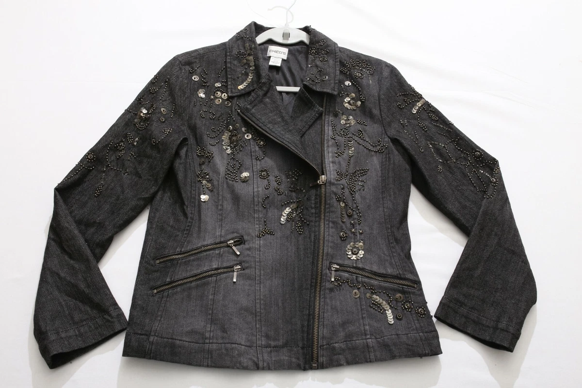 Chicos black 2025 denim jacket