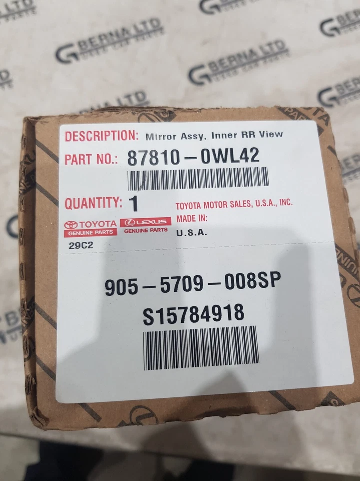 GENUINE LEXUS NX300H 2014-2021 INTERIOR REAR VIEW MIRROR 87810-0WL42 - Image 4 of 4