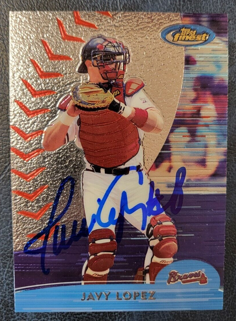 2000 TOPPS FINEST JAVY LOPEZ ATLANTA BRAVES SIGNED AUTOGRAPHED CARD #216 W/COA