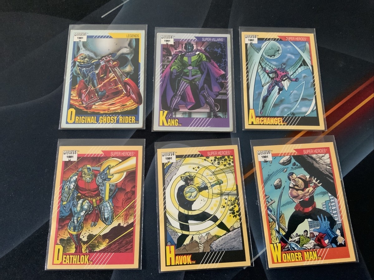 rare 1991 marvel cards 1991 marvel trading cards lot Of 7 Vintage Rare Super Hero Super-villains  Legend