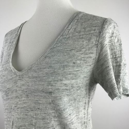 NEW Banana Republic Linen VNeck Top T Shirt White Yellow Black Womens XS L NWT - Imagen 8 de 10
