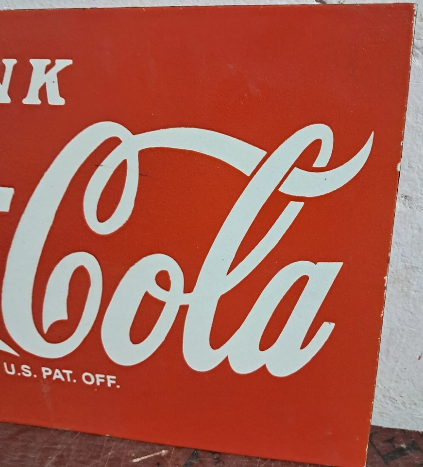Drink Coca Cola Porcelain Enamel Sign 18x 10 Inches 2 Sided - Image 4 of 4