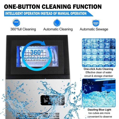 58KG/24H Commercial Ice Maker Stainless Steel Ice Cube Machine Restaurant Bar - Picture 7 of 18