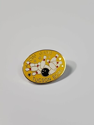Tucson Bowl 200 High Game Award Lapel Pin Arizona Bowling Ball & 10 Pins Strike!