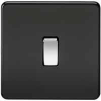 Knightsbridge SF8341MB - 20A 1G Dp Ohne Schrauben Wand Schalter In Matt Schwarz