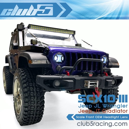 Scale OEM Front Headlight Lens for SCX10 III Jeep JL Wrangler / JT Gladiator - Picture 6 of 9