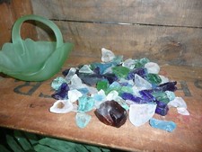 BEACH GLASS with Green Glass Basket