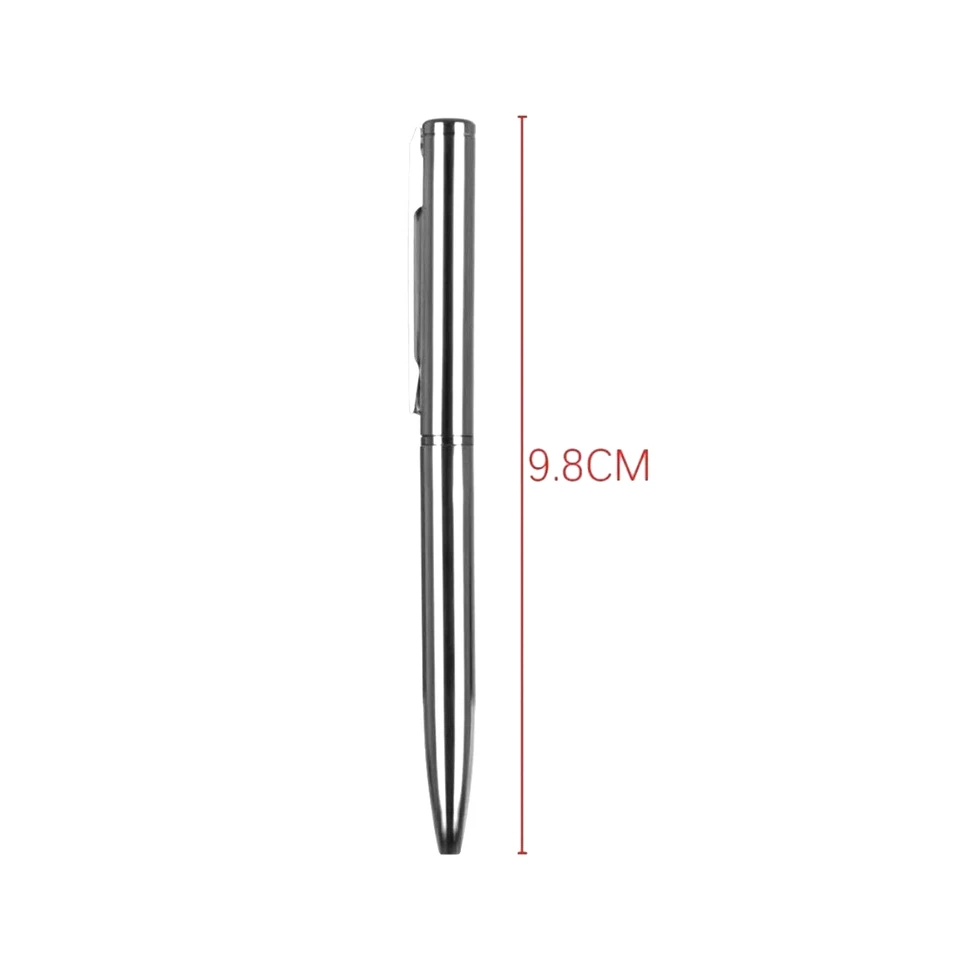 Mini Ballpoint Pen Black Ink Silver Metal Stationery Writing Supplies Small Size - image 2 of 4