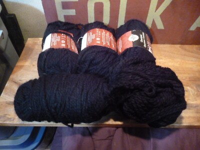 Lot of 5 LOOPS & THREADS Charisma #5 Bulky Yarn, 109 yd. #14, Black