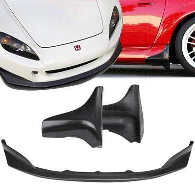 [SASA] 2x Combo for 04-09 Honda S2000 AP2 AMS Front Bumper Lip + STK Side Skirts