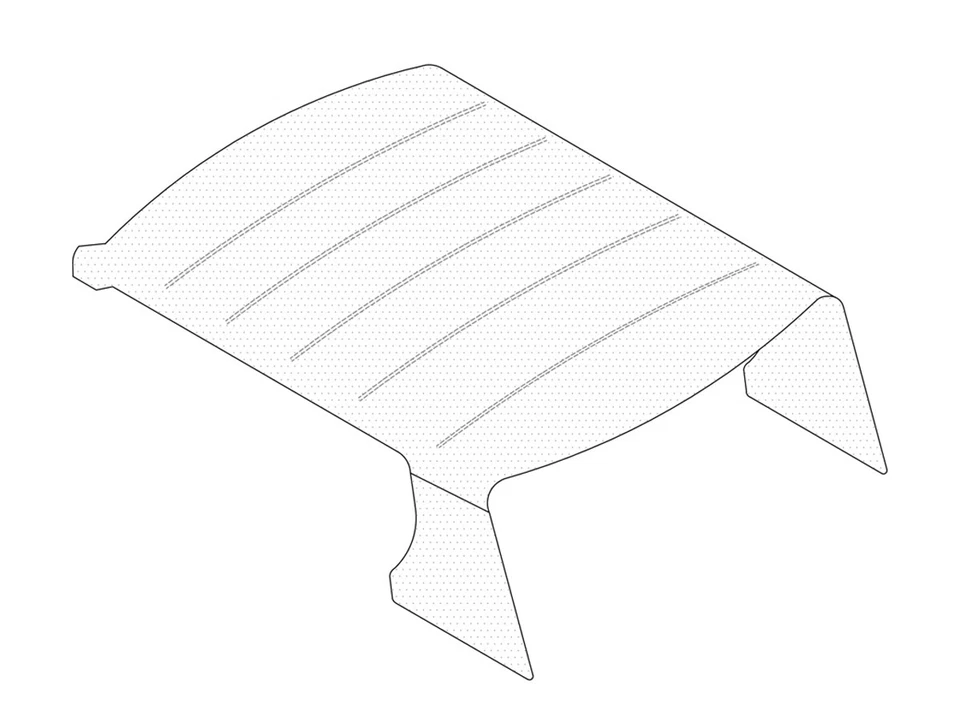 Perforated Cream Roof + Visors Set Fits Mercedes W123 Sedan w/o Sunroof - Image 4 of 4