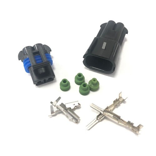 Delphi 280 Style Two Way Waterproof Wiring Connector With Terminals & Seals 30A - Picture 6 of 6