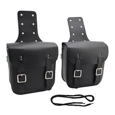 Universal Saddlebag Side Storage Tail Bag Pu Luggage Black 18L For Motorcycle US