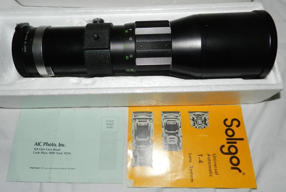 Nuevo en Caja - Teleobjetivo Soligor 400mm f6.3 - Automático T-4 Foto 3 de 4