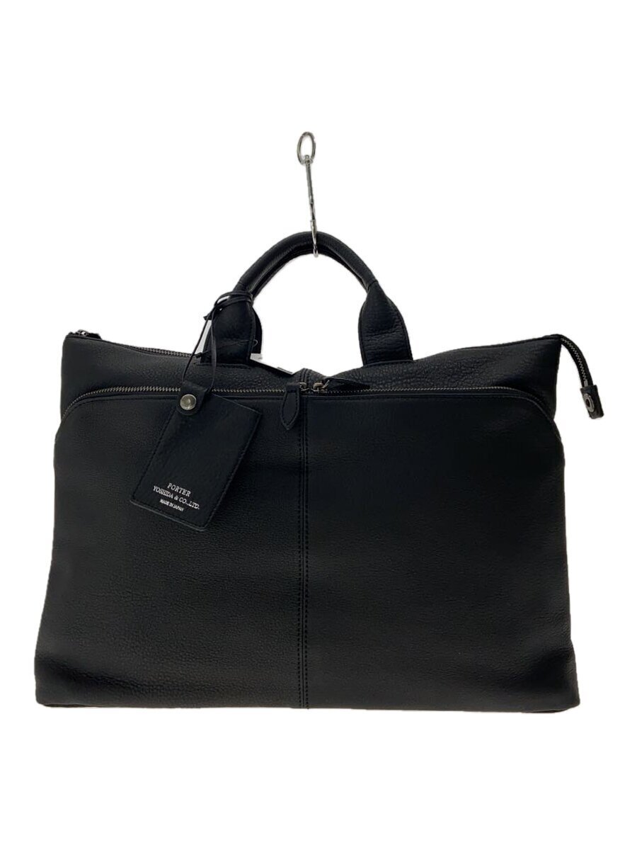 Porter Briefcase Leather Black 42x24x8 cm Plain Second Hand