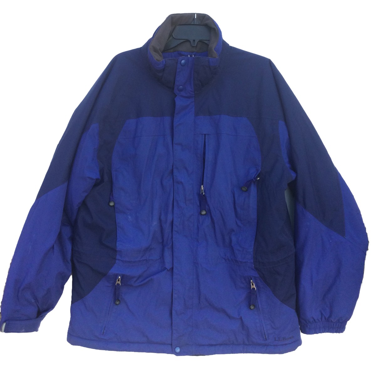 L.L. Bean Men's L Primaloft Ski Parka Jacket Blue/Black Zip L.L. Bean Men's L Primaloft Ski Parka Jacket Blue/Black Zip