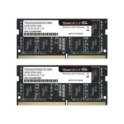 TEAMGROUP Elite DDR4 64GB Kit (2 x 32GB) 3200MHz PC4-25600 CL22 Unbuffered No...