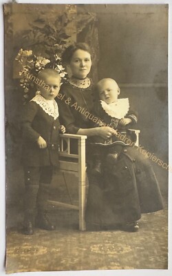 orig. Foto Mutter Kinder um 1910 Kirchberg Sachsen 