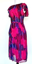 Halston Heritage Flutter Sleeve Fuchsia Dress Retails $325 Price $89 Size 2