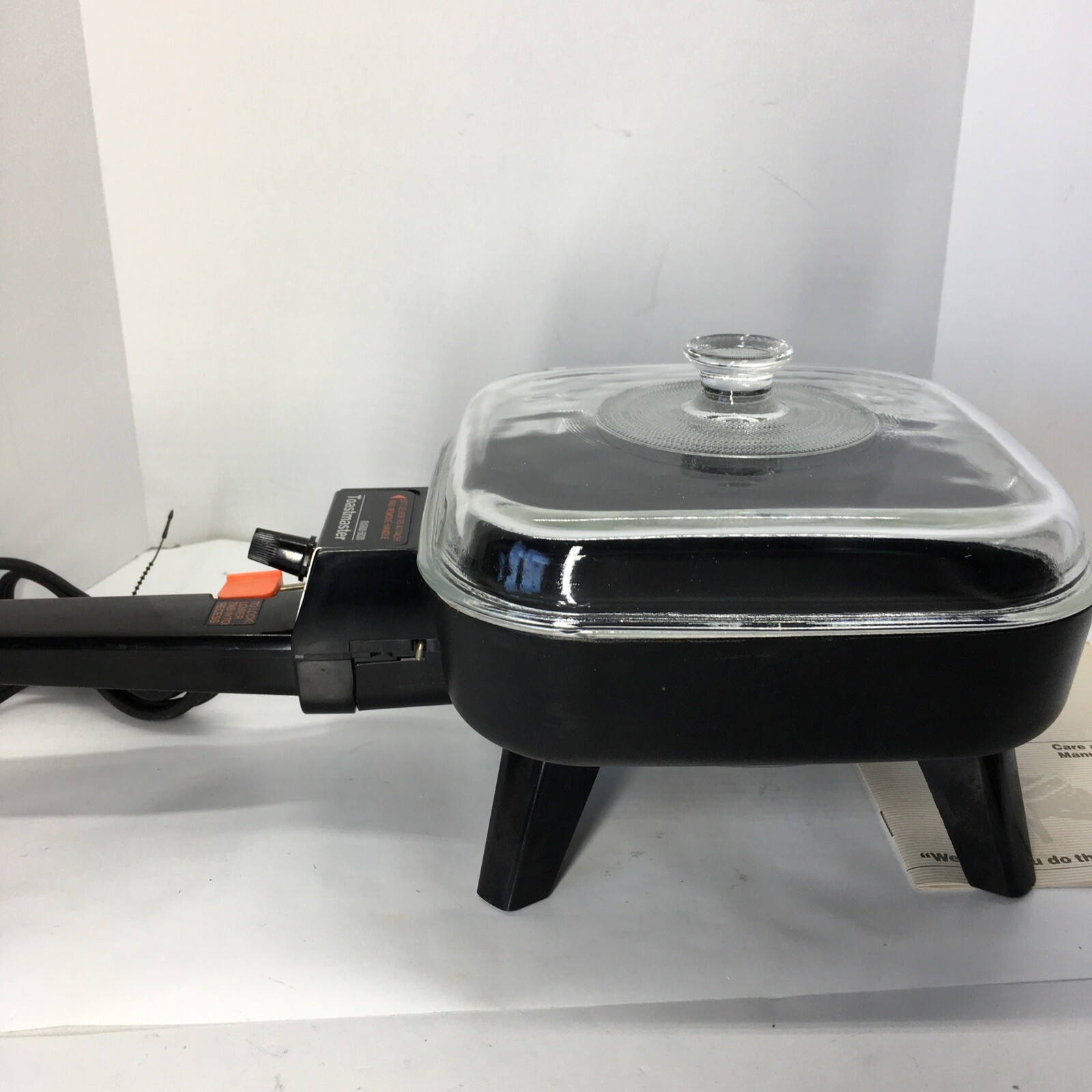 Toastmaster Handi Pan Mini Electric 7" Skillet Non Stick W/ Glass Lid