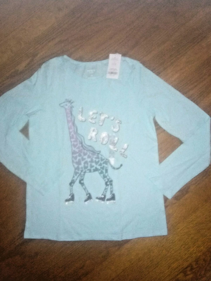 NWT Carter’s Kid Girl's Giraffe Let's Roll tee shirt sz 4 & 5 - Image 2 of 3