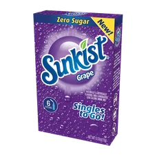 Sunkist Soda Grape Singles To Go Drink Mix, 0.53 OZ, 6 CT