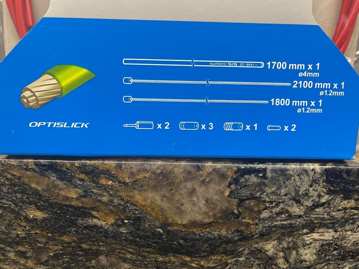 ROAD SHIFT CABLE SET RED OPTISLICK SHIMANO