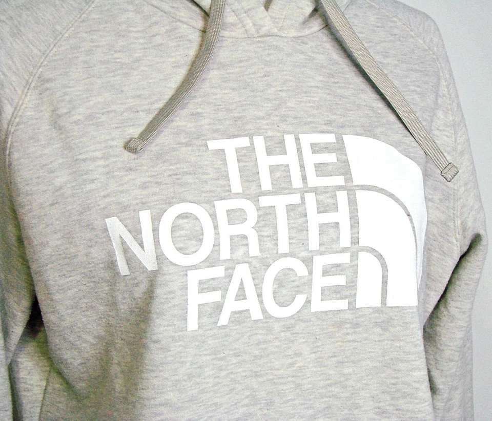 Sudadera con capucha para mujer The North Face gris grande logotipo deletreado letras blancas talla grande Foto 4 de 4